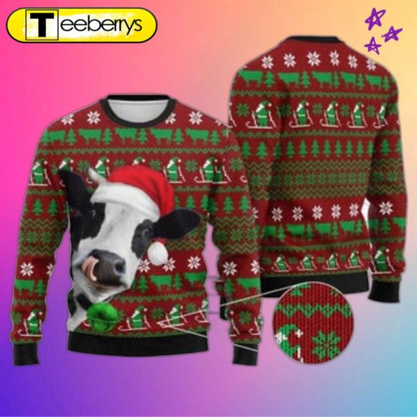 Cute Cow Ugly Christmas Sweater Festive and Adorable Holiday Apparel