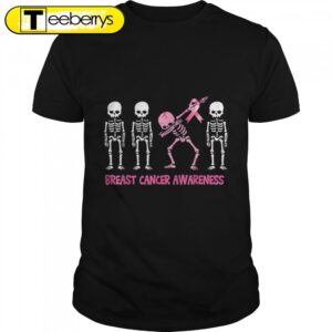 Dabbing Skeleton Pink Ribbon Breast…