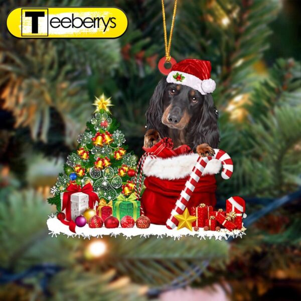 Dachshund Gift Bag Merry Christmas Ornament