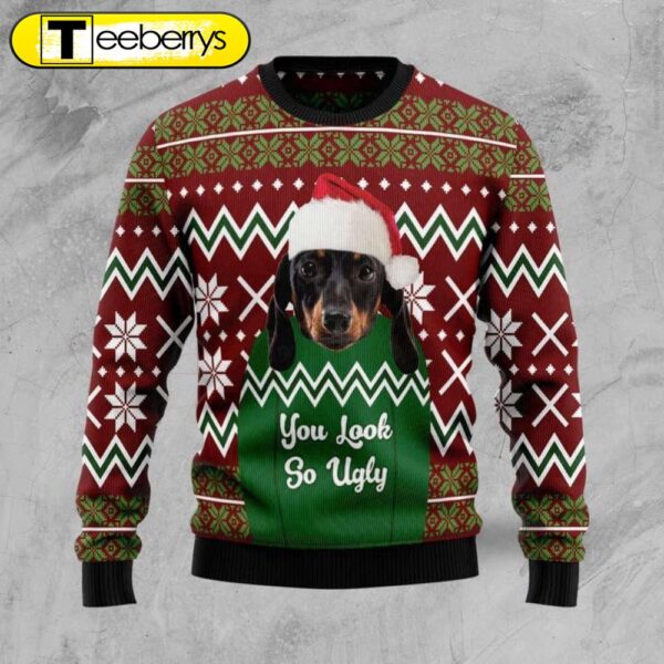 Dachshund You Look So Ugly Christmas Sweater