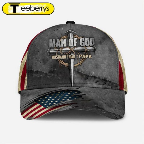 Dad The Man Of God Baseball Cap Hat Christian Classic Cap Hat