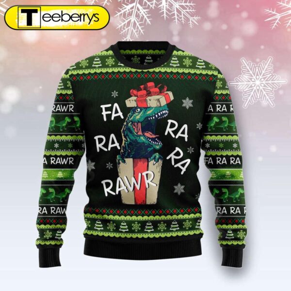 Dinosaur Gift Farararawr Ugly Christmas Sweater