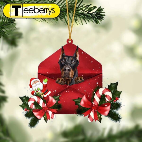 Doberman Christmas Letter Christmas Ornament