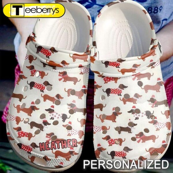 Dog Personalized Christmas Baby Dachshund Classic Clogs Shoes