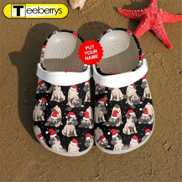 Dog – Pug Merry Christmas Custom Clog Shoes For Men And Women