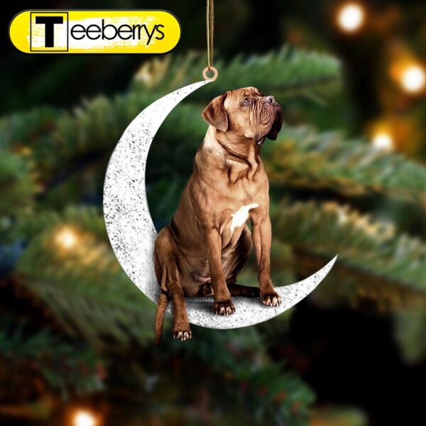 Dogue de Bordeaux Sit On The Moon Christmas Ornament