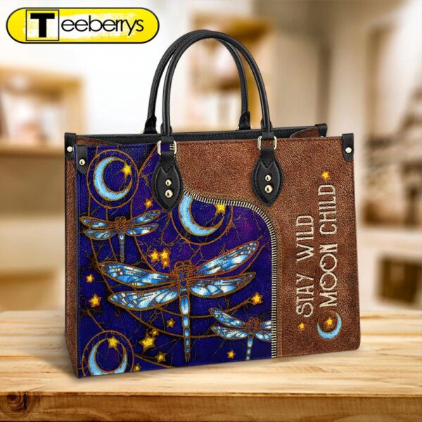 Dragonfly Hippie Pattern Leather Bag – Gifts Dragonfly Lovers – Women’s Pu Leather Bag