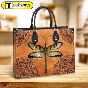 Dragonfly Mandala Style Leather Bag…