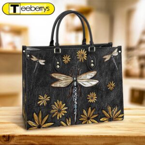 Dragonfly Sunflowers 1 Leather Bag…