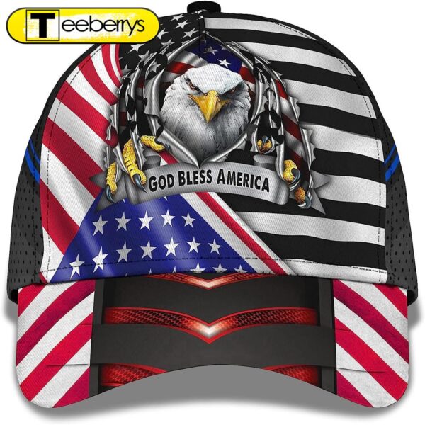 Eagle God Bless America All Over Print Baseball Cap – Christian Hats