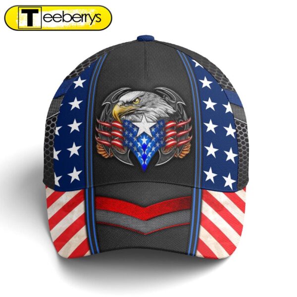 Eagles America US Flag Metallic Baseball Cap