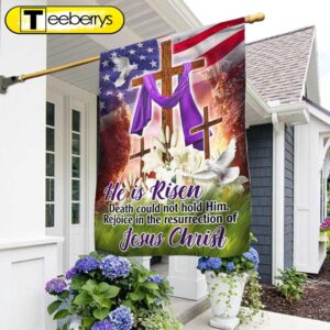 Easter Christian Flag He Is…