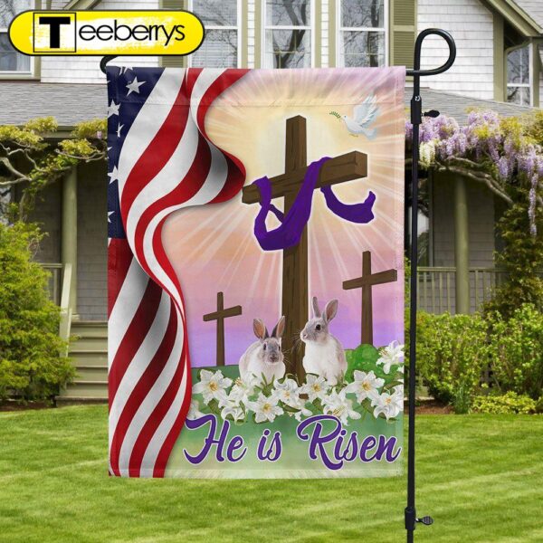 Easter Jesus Cross He Is Risen Flag – Christian Flag