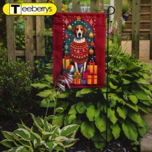 English Foxhound Holiday Christmas Garden…