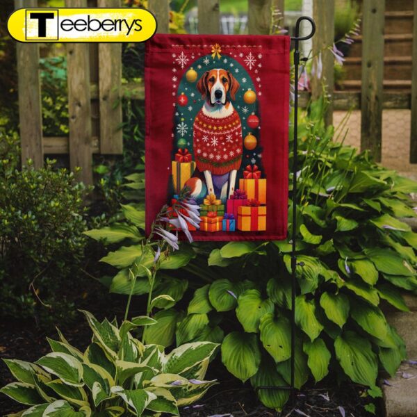 English Foxhound Holiday Christmas Garden Flag