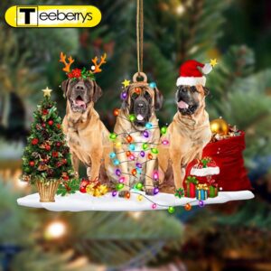 English Mastiff-Christmas Dog Friends Hanging…