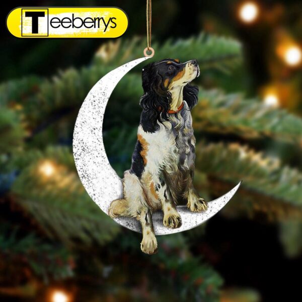 English Setter Sit On The Moon Christmas Ornament