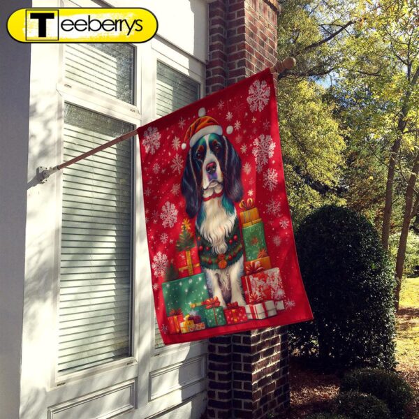 English Springer Spaniel Holiday Christmas House Flag