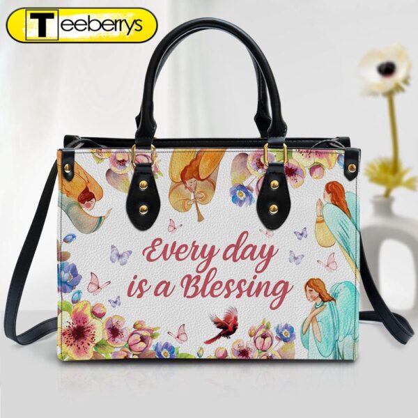 Every Day Is A Blessing Leather Handbag With Handle – Religious Gifts For Women