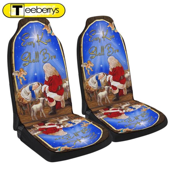 Every Knee Shall Bow Santa Claus Jesus Christmas Seat Cover Cars