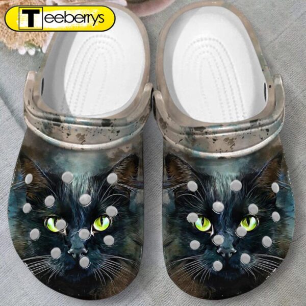 Face Of Black Cat Shoes Clogs Birthday Christmas Gifts For Children