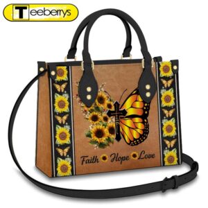 Faith Butterfly Sunflower Leather Bag…