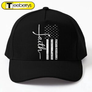 Faith Cross Us Flag Cap