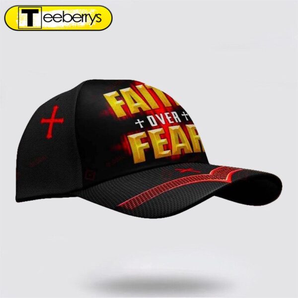 Faith Over Fear Cross Baseball Cap – Christian Hats for Men and Women