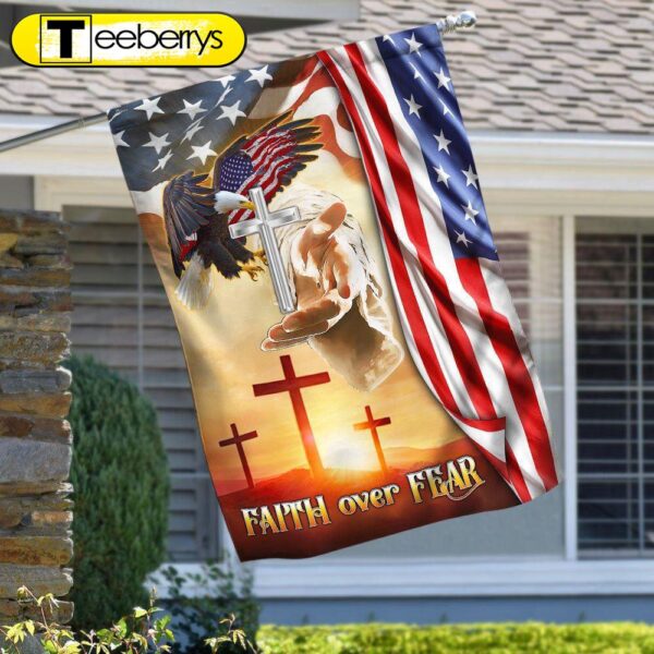 Faith Over Fear Jesus Cross Flag – Christian Flag