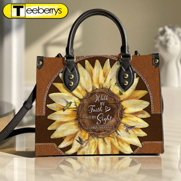 Faith Sun Flower Leather Bag – Women’s Pu Leather Bag – Gift For Grandmothers