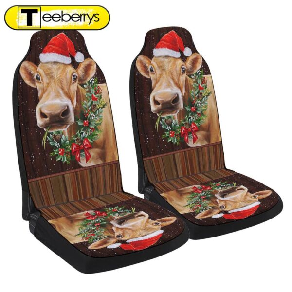 Farm Funny Cow Cattle Christmas Seat Cover Cars