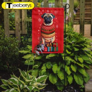 Fawn Pug Holiday Christmas Garden…