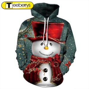 Festive 3D Snowman Graphic Shirt…