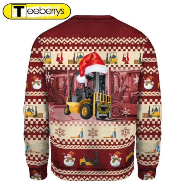 Festive Forklift Christmas Sweater Perfect Holiday Gift for Forklift Enthusiasts