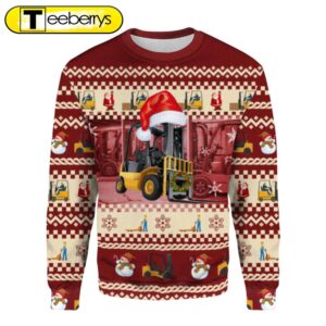 Festive Forklift Christmas Sweater Perfect…