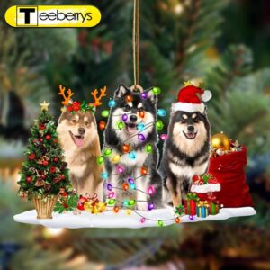 Finnish Lapphund-Christmas Dog Friends Hanging…