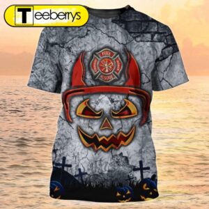 Firefighter Halloween Shirt, Halloween 3D Tshirt, Halloween Gift For Fireman