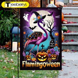 Flamingo Halloween Flamingoween Flag, Halloween Flag