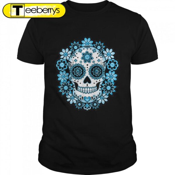 Flower Sugar Skull Souls Day Muertos Day Of Dead Halloween T-Shirt