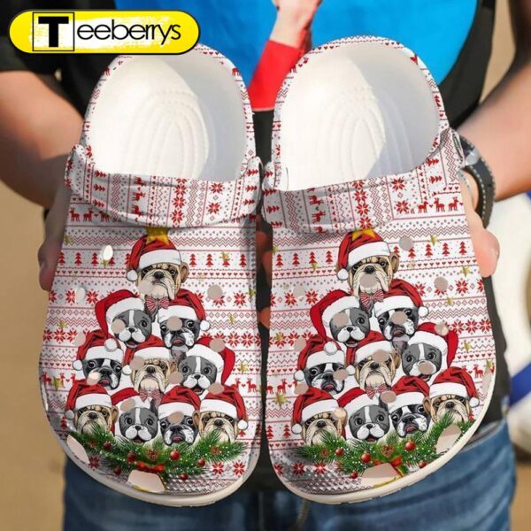 French Bulldog Merry Christmas Classic Clogs Shoes