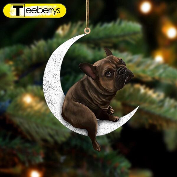 French Bulldog-Sit On The Moon-Two Sided Christmas Plastic Hanging Ornament