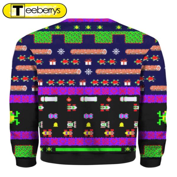 Frogger Ugly Christmas Sweater Festive & Fun Gaming-Inspired Attire