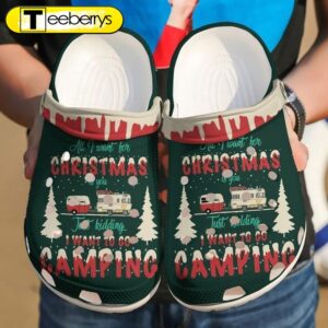 Funny Camping Christmas Clog Shoes