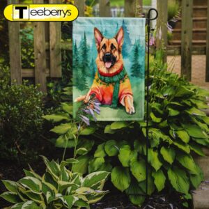 German Shepherd Christmas Garden Flag