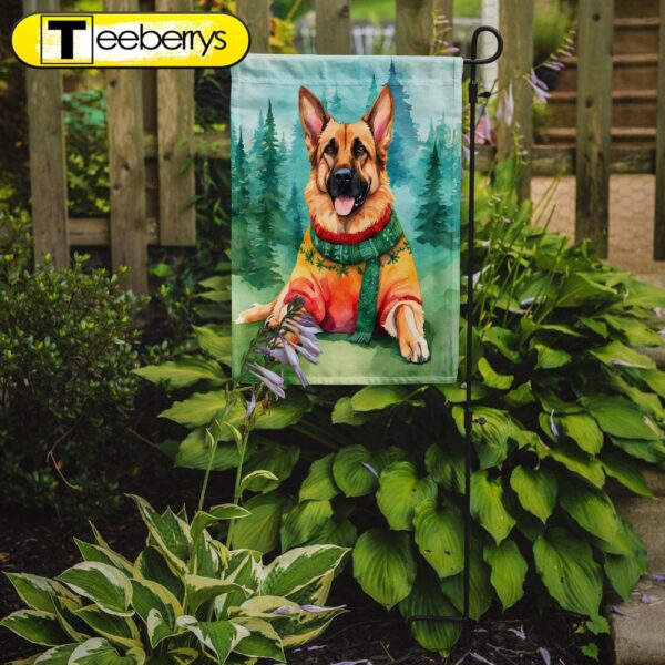 German Shepherd Christmas Garden Flag