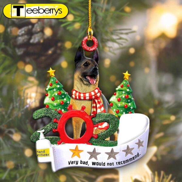 German Shepherd Christmas Shape Christmas Plastic Hanging Ornament -Christmas Decor