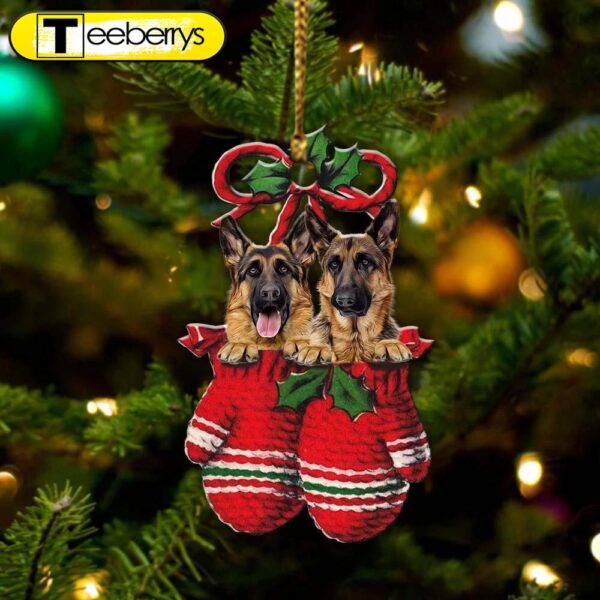 German Shepherd Inside Your Gloves Christmas Holiday Plastic Hanging Ornament