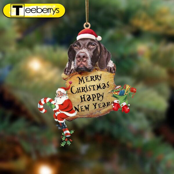 German Shorthaired Pointer-Christams & New Year Two Sided Christmas Plastic Hanging Ornament