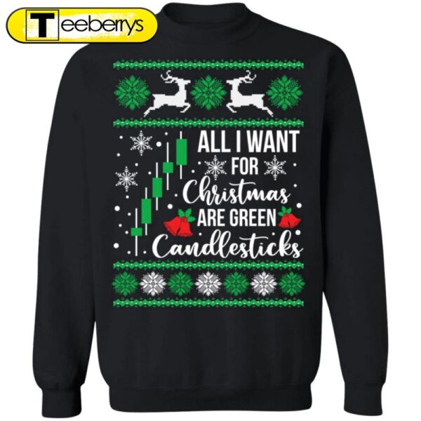 Get Festive with Green Candlesticks Christmas Sweater – Perfect for the Holidays