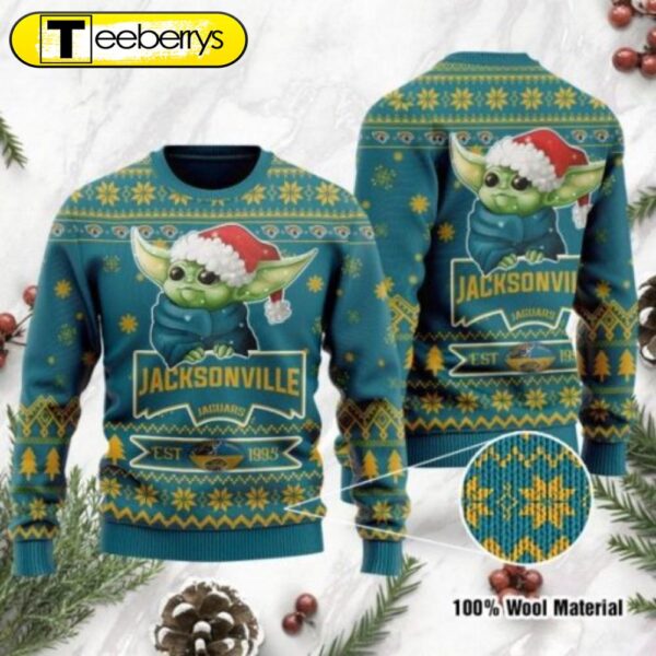 Get Festive with Jacksonville Jaguars Baby Yoda Ugly Christmas Sweater – NFL Merchandise